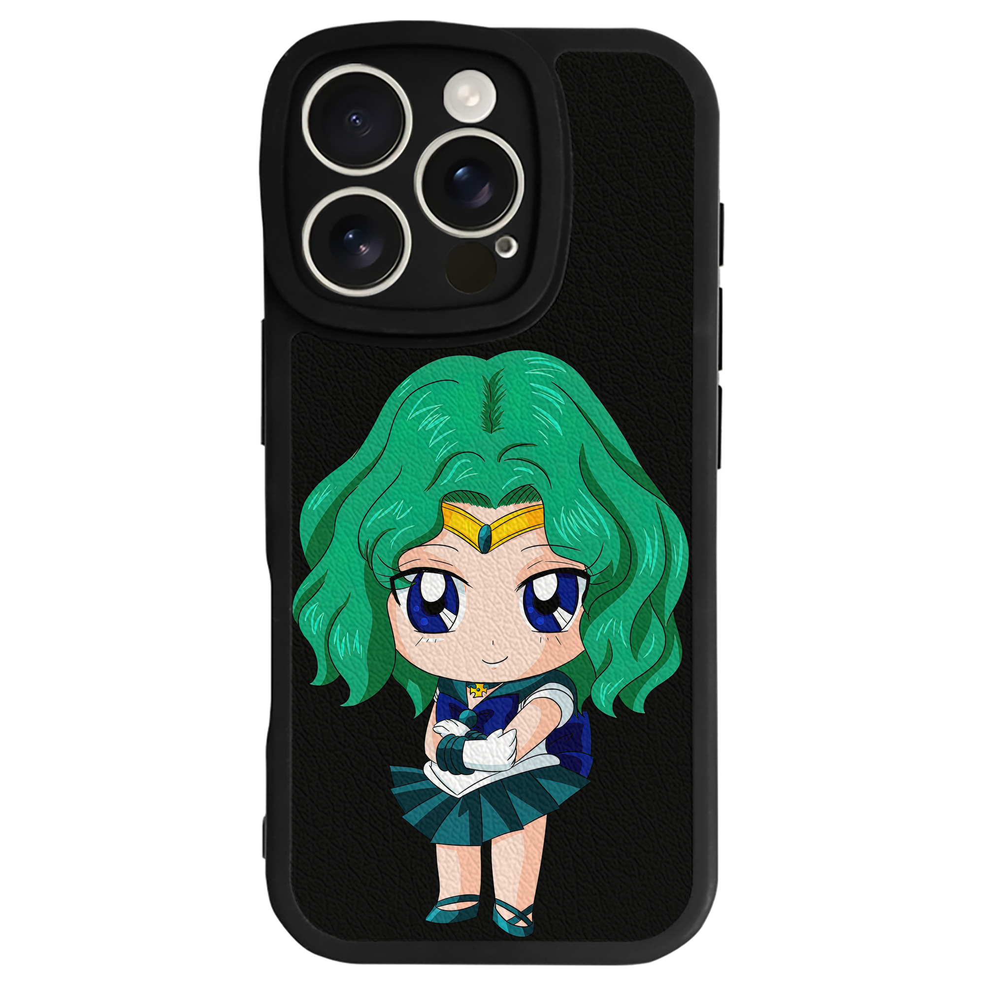 （画像用） 美少女戦士セーラームーン 海王 みちる（かいおう みちる） Sailor Moon Kaiou Michiru 【iPhone 16シリーズ対応】シリコンスマホケース（レザー調） 材質：シリコン